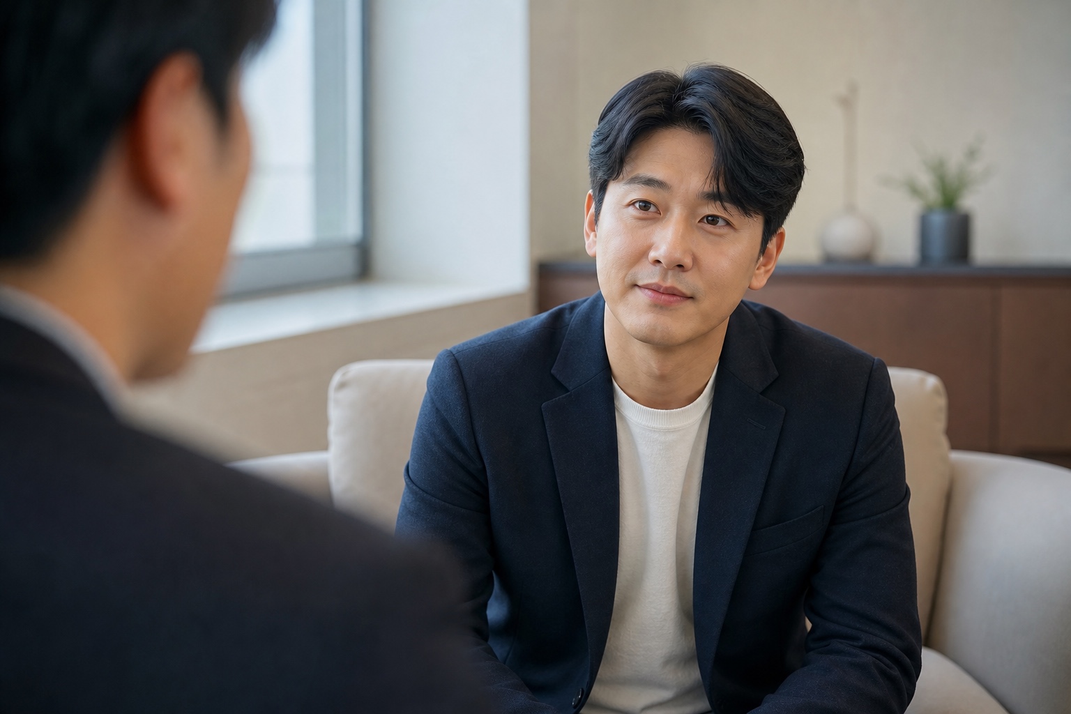 상담을 듣고 있는 의뢰인
