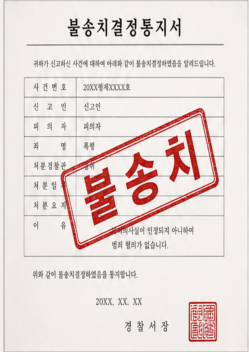 준강제추행 사건 불송치결정통지서
