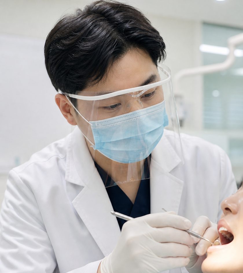 진료 중인 도담미소치과 대표원장